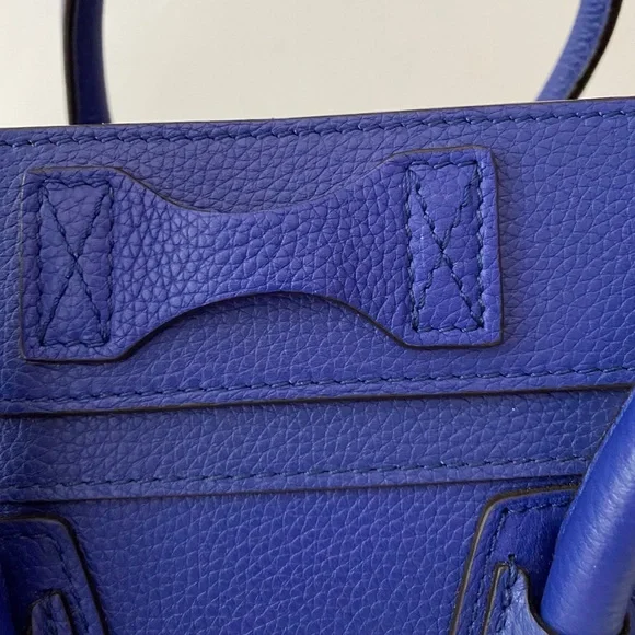 100% authentic Celine Drummed Calfskin Micro Luggage in indigo - Picture 6 of 16